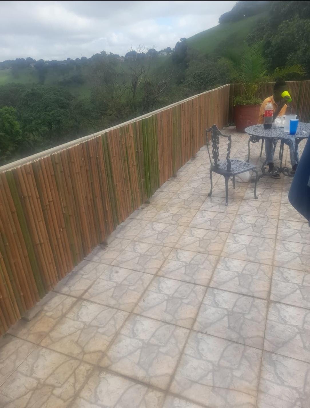 Bamboo fencing installation